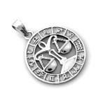 Stylowa srebrna zawieszka 925 znak zodiaku waga z symbolicznym wzorem