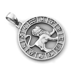 Elegancka srebrna zawieszka 925 znak zodiaku Lew