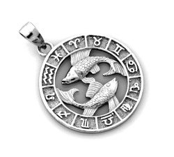 Mistyczny srebrny wisiorek 925 znak zodiaku ryby