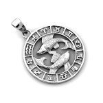 Mistyczny srebrny wisiorek 925 znak zodiaku ryby
