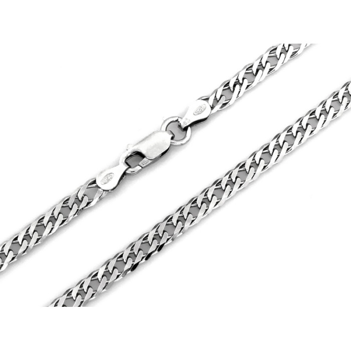 Masywny srebrny łańcuszek 925 splot rombo szerokość 4.5mm długość 55cm Masywny srebrny łańcuszek 925 splot rombo szerokość 4.5mm długość 55cm