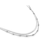Srebrny naszyjnik 925 elegancki z różnych łańcuszków i kulek długość 45cm