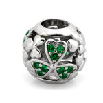 Elegancki srebrny charms próby 925 kulka z cyrkoniami do bransoletki
