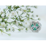 Elegancki srebrny charms próby 925 kulka z cyrkoniami do bransoletki