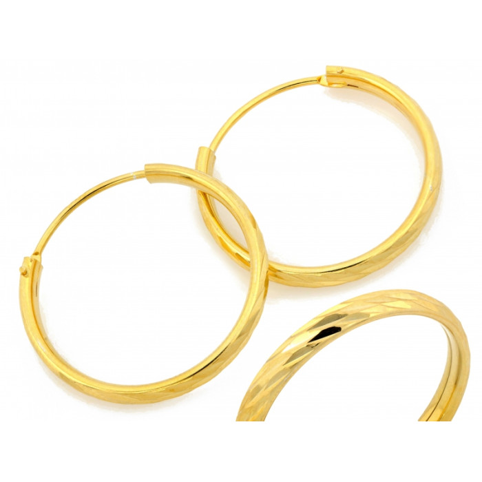 Minimalistyczne srebrne kolczyki 925 koła pozłacane średnica 24mm Minimalistyczne srebrne kolczyki 925 koła pozłacane średnica 24mm