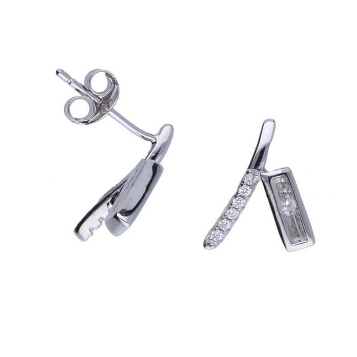 Srebrne kolczyki 925 na sztyft z cyrkoniami 1,38g Srebrne kolczyki 925 na sztyft z cyrkoniami 1,38g