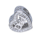 Srebrna zawieszka 925 bead serce napis dad 2,33g