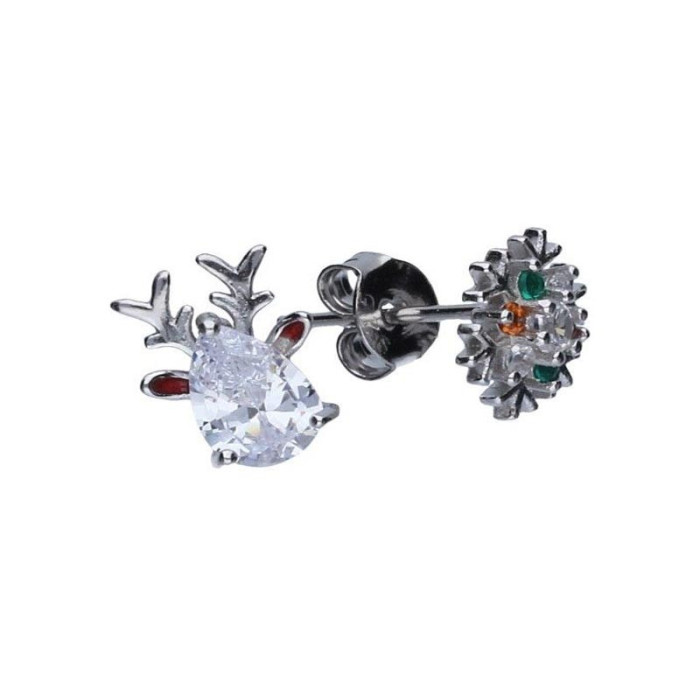 Srebrne kolczyki 925 Renifer i śnieżynka 1,27g Srebrne kolczyki 925 Renifer i śnieżynka 1,27g