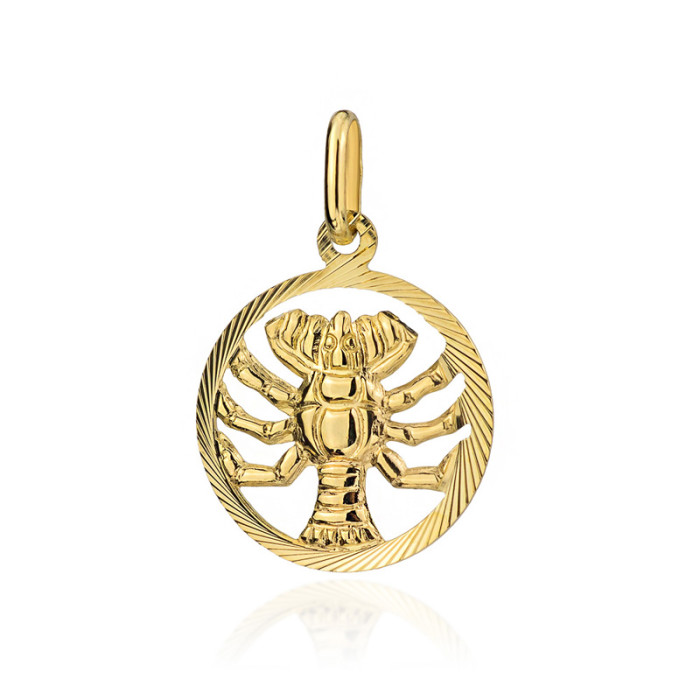 Zawieszka znak zodiakZawieszka złota 585 14kt symbol znak zodiaku RAK diamentowane ażurowe kółeczko na łańcuszek Zawieszka znak zodiakZawieszka złota 585 14kt symbol znak zodiaku RAK diamentowane ażurowe kółeczko na łańcuszek