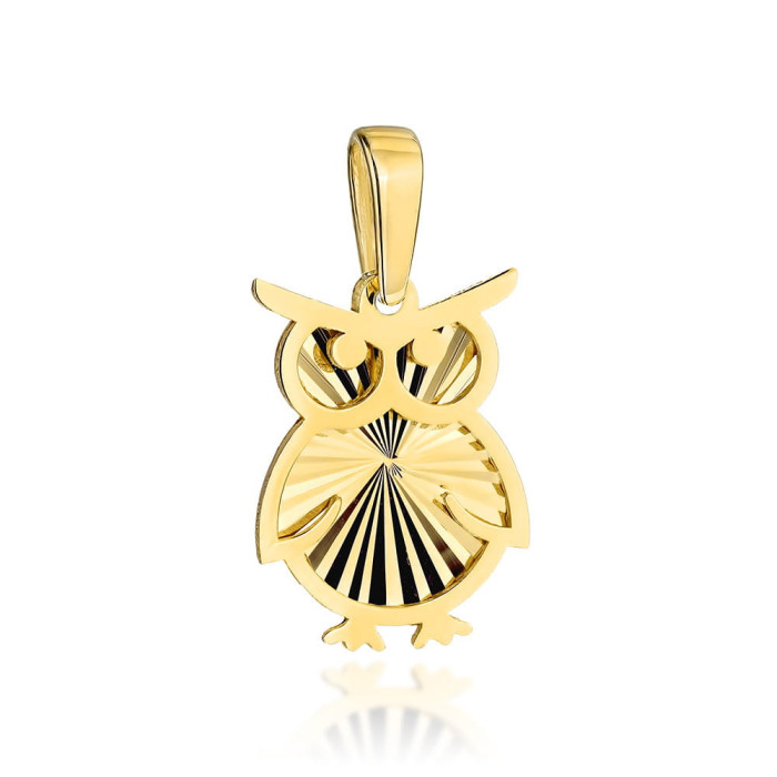 Zawieszka złota 585 14kt diamentowana sowa 0.56g do łańcuszka na prezent Zawieszka złota 585 14kt diamentowana sowa 0.56g do łańcuszka na prezent