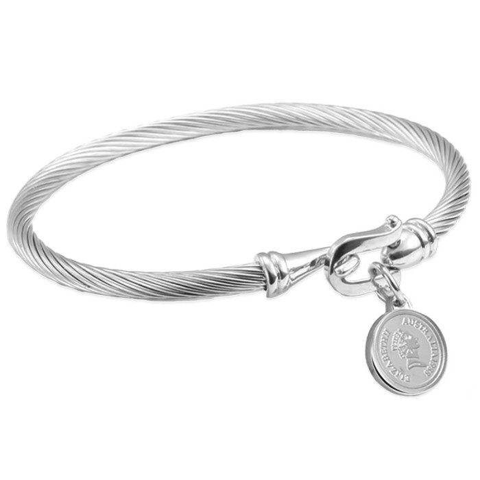 Bransoletka sztywna bangle z zawieszką w kształcie monety Bransoletka sztywna bangle z zawieszką w kształcie monety