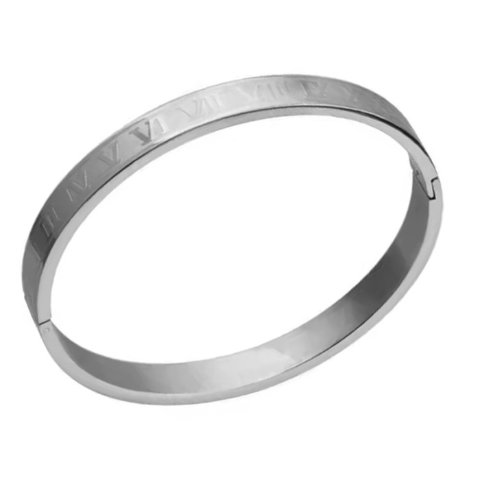 Elegancka bransoletka bangle sztywna z cyframi rzymskimi unisex Elegancka bransoletka bangle sztywna z cyframi rzymskimi unisex