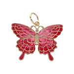 Złota zawieszka 585 różowy motyl 0,87 g