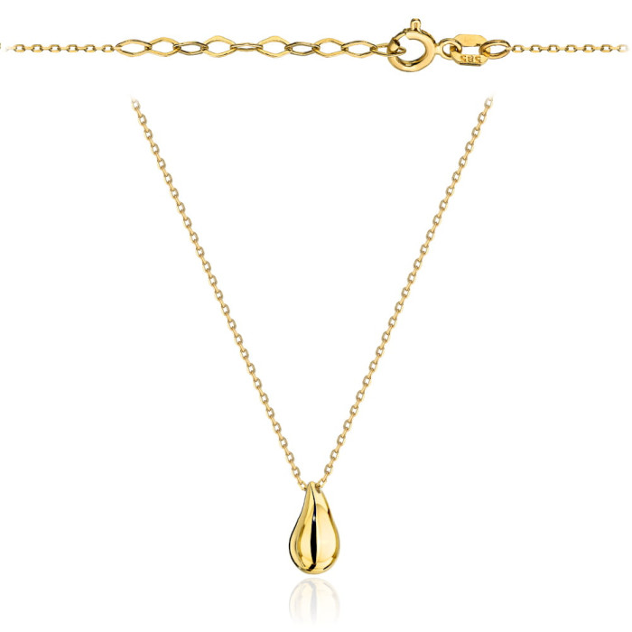 Minimalistyczny naszyjnik ze złota 585 z zawieszką w kształcie małej kropelki 14kt Minimalistyczny naszyjnik ze złota 585 z zawieszką w kształcie małej kropelki 14kt