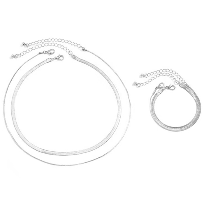 Modny komplet biżuterii bransoletka i naszyjnik podwójna żmijka linka snake Modny komplet biżuterii bransoletka i naszyjnik podwójna żmijka linka snake