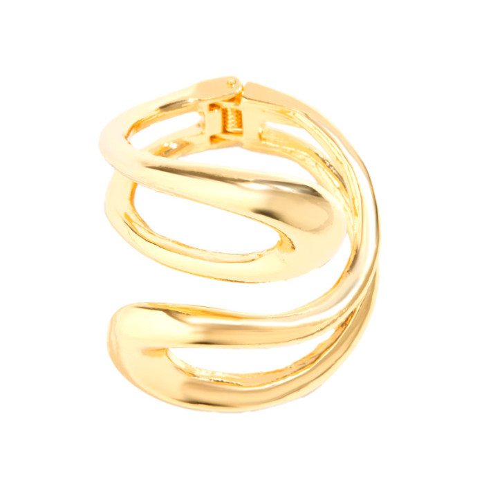Bransoletka błyszcząca szeroka duża sztywna bangle elegancki wzór Bransoletka błyszcząca szeroka duża sztywna bangle elegancki wzór