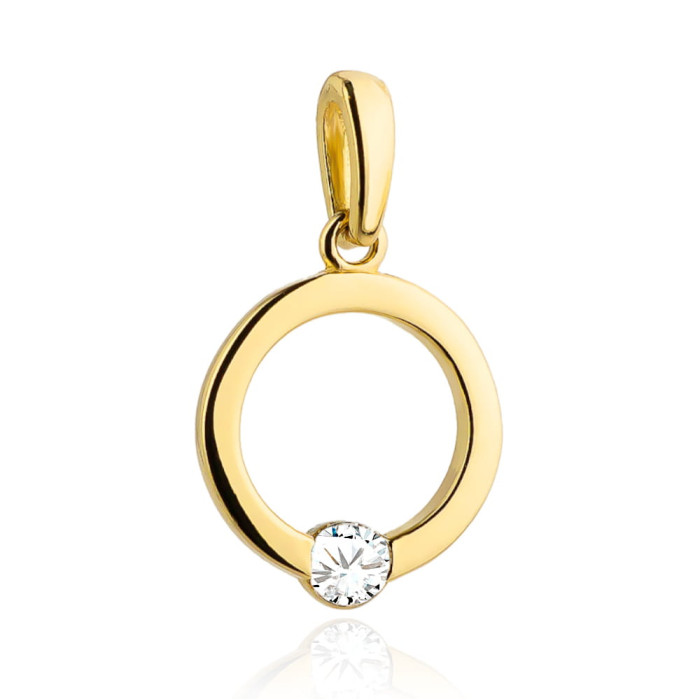 Zawieszka złoty ring 585 14kt z jedną cyrkonią na dole delikatne kółeczko na łańcuszek Zawieszka złoty ring 585 14kt z jedną cyrkonią na dole delikatne kółeczko na łańcuszek