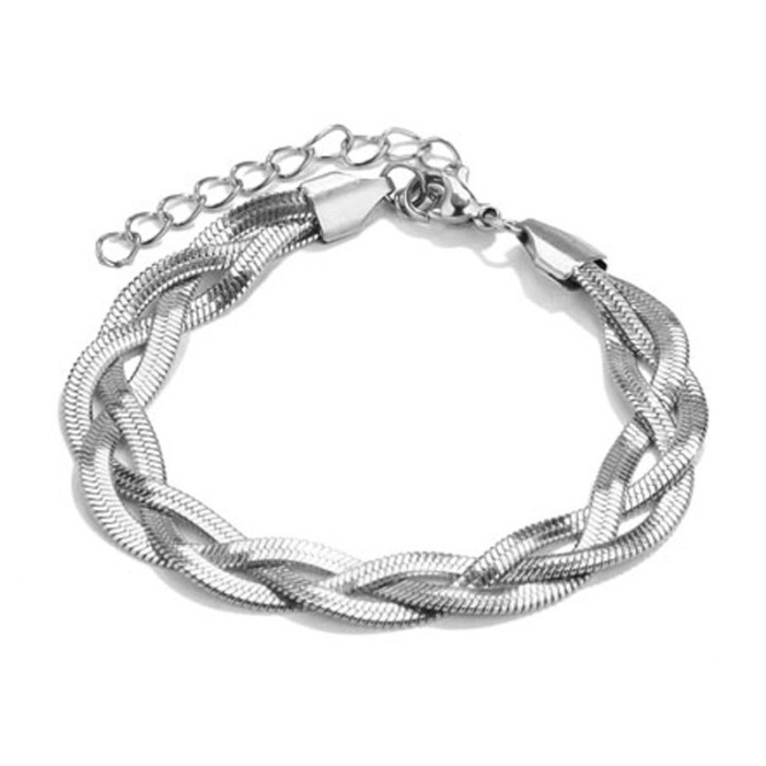 Bransoletka przeplatana żmijka pleciony snake bez kamieni szeroki splot snake Bransoletka przeplatana żmijka pleciony snake bez kamieni szeroki splot snake