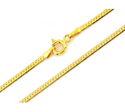Srebrny łańcuszek 925 pozłacany płaski splot taśmowy elegancki 45cm