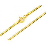 Srebrny łańcuszek 925 pozłacany płaski splot taśmowy elegancki 45cm