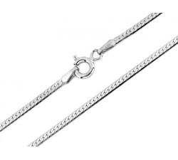 Elegancki srebrny łańcuszek 925 typu żmijka płaska taśma 45cm