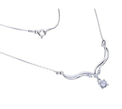 Srebrny naszyjnik 925 elegancki cyrkonie 4,16g