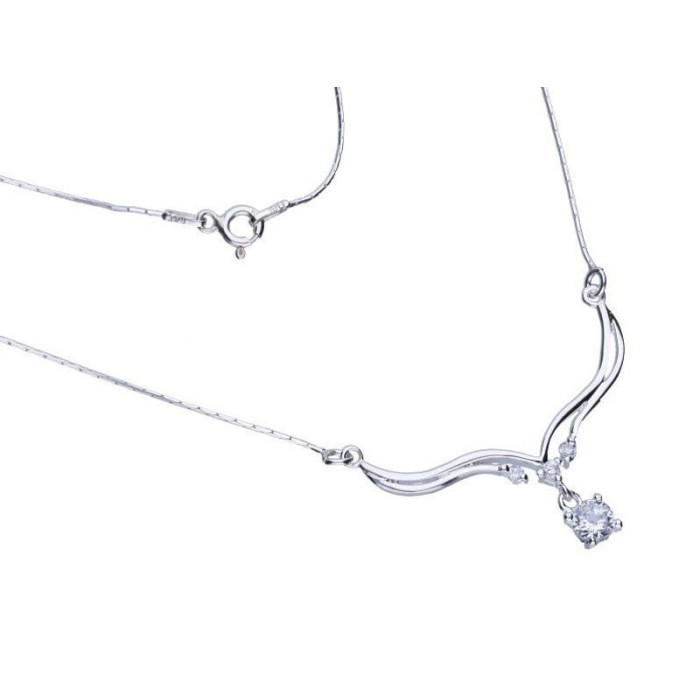 Srebrny naszyjnik 925 elegancki cyrkonie 4,16g Srebrny naszyjnik 925 elegancki cyrkonie 4,16g