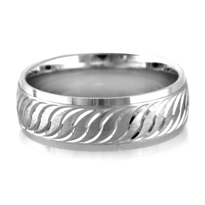 Klasyczna srebrna obrączka 925 frezowana z satynowym wykończeniem 6mm r.11 Klasyczna srebrna obrączka 925 frezowana z satynowym wykończeniem 6mm r.11
