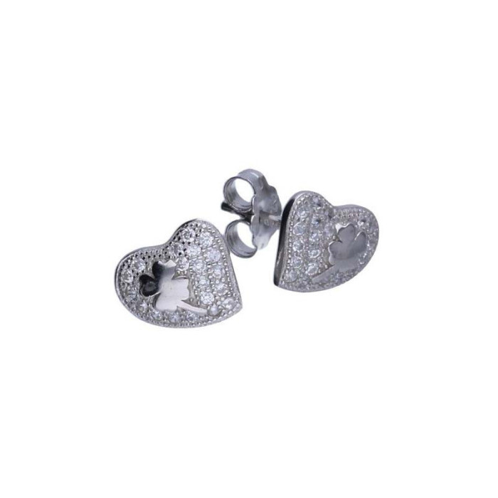 Srebrne kolczyki 925 serduszka z koniczynkami 1,29g Srebrne kolczyki 925 serduszka z koniczynkami 1,29g
