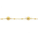 Delikatna złota bransoletka 585 łańcuszkowa z ozdobnymi kulkami długość 19cm 14k