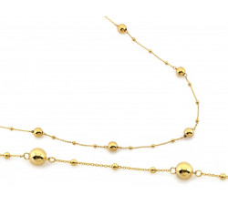 Elegancki złoty naszyjnik 585 z dekoracyjnymi kulkami długości 45cm 14k