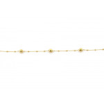 Elegancki złoty naszyjnik 585 z dekoracyjnymi kulkami długości 45cm 14k