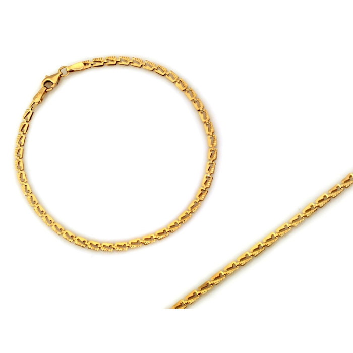 Błyszcząca złota bransoletka 585 wykonana z drobnych elementów 18cm 14k Błyszcząca złota bransoletka 585 wykonana z drobnych elementów 18cm 14k