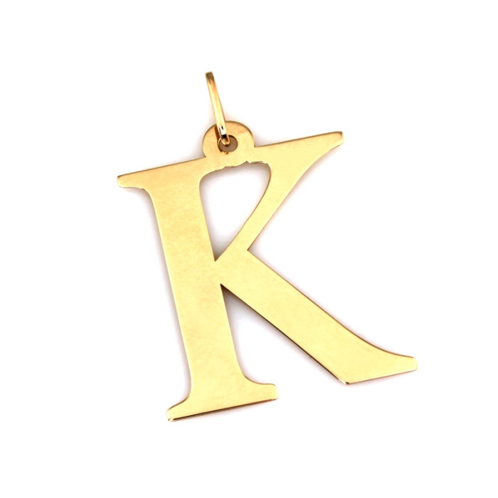 Złota zawieszka 585 duża literka K personalizowana błyszcząca 14k Złota zawieszka 585 duża literka K personalizowana błyszcząca 14k
