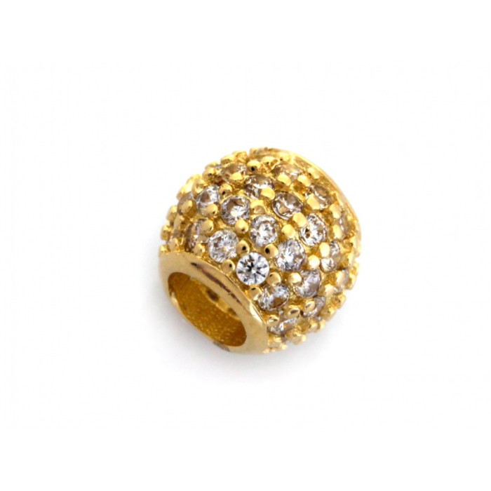 Złota zawieszka 585 charms ozdobna z cyrkoniami do bransoletki modułowej 14k Złota zawieszka 585 charms ozdobna z cyrkoniami do bransoletki modułowej 14k