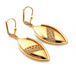 Złote kolczyki 585 wiszące z ażurowym wzorem dekoracyjne eleganckie 14k
