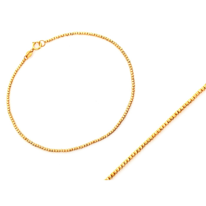 Elegancka złota bransoletka 375 z diamentowanymi kulkami długości 19cm 9k Elegancka złota bransoletka 375 z diamentowanymi kulkami długości 19cm 9k