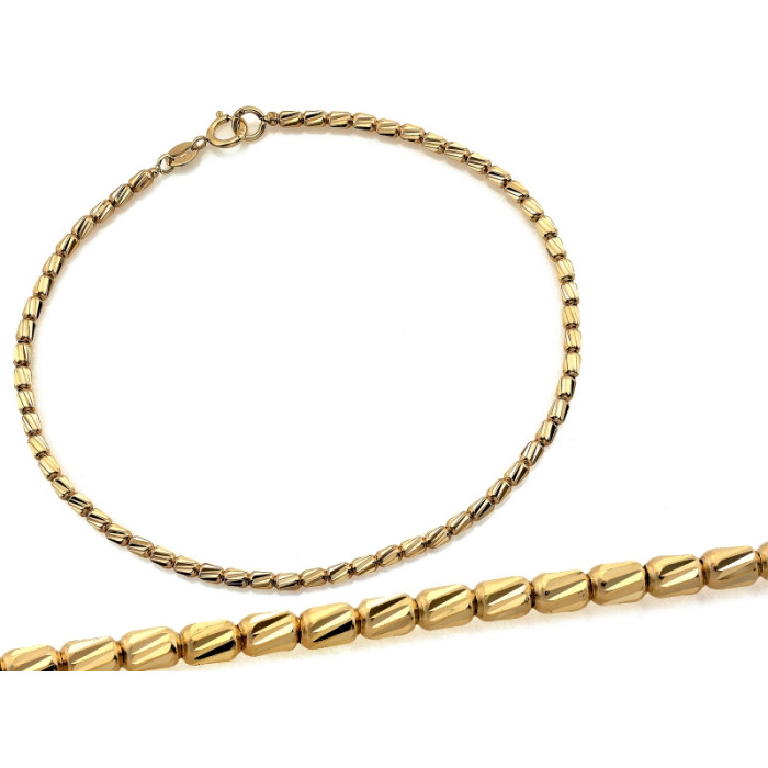 Złota bransoletka 375 z diamentowanych ogniw długość 19cm z żółtego złota 9k Złota bransoletka 375 z diamentowanych ogniw długość 19cm z żółtego złota 9k