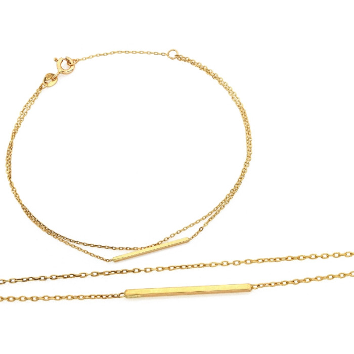Złota bransoletka 585 podwójna łańcuszkowa elegancka klasyczna 20cm 14k Złota bransoletka 585 podwójna łańcuszkowa elegancka klasyczna 20cm 14k
