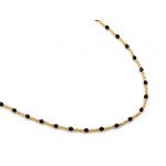 Elegancki złoty naszyjnik 585 z kulkami i czarnymi onyksami długość 44-45cm 14k