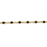 Elegancki złoty naszyjnik 585 z kulkami i czarnymi onyksami długość 44-45cm 14k