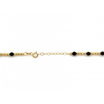 Elegancki złoty naszyjnik 585 z kulkami i czarnymi onyksami długość 44-45cm 14k