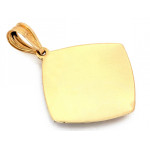 Złota zawieszka 585 w kształcie kwadratu z elegancką czarną emalią 14k