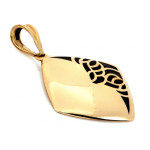 Złota zawieszka 585 w kształcie kwadratu z elegancką czarną emalią 14k