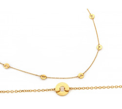 Elegancki złoty naszyjnik 585 z okrągłymi ozdobami długość 45cm 14k