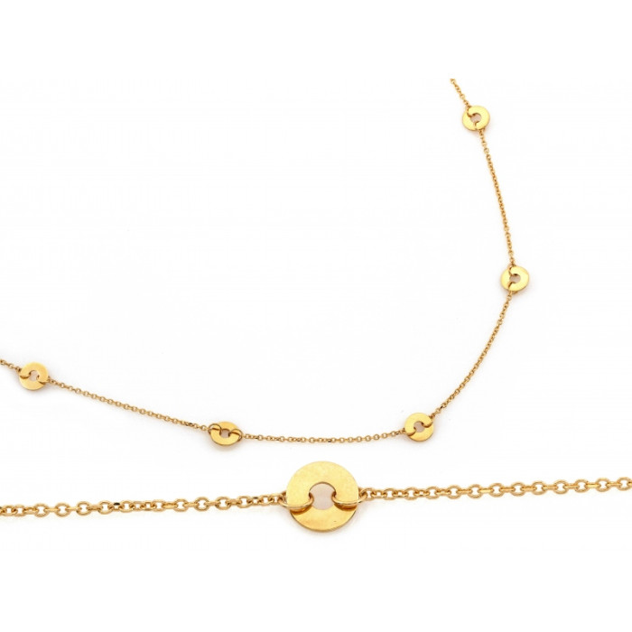 Elegancki złoty naszyjnik 585 z okrągłymi ozdobami długość 45cm 14k Elegancki złoty naszyjnik 585 z okrągłymi ozdobami długość 45cm 14k