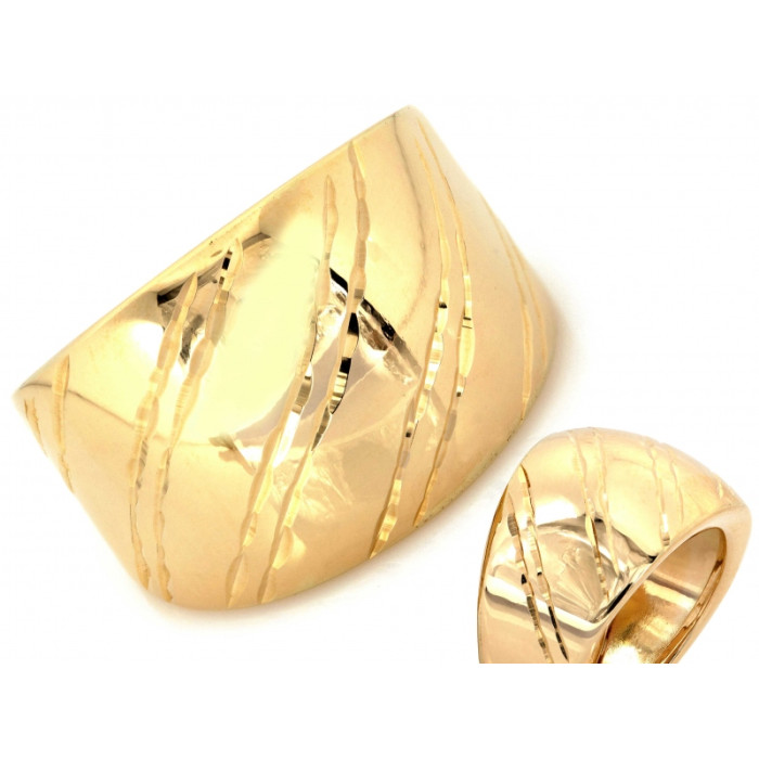 Okazały złoty pierścionek 585 szeroki duży rozmiar 20 w nowoczesnym stylu 14k Okazały złoty pierścionek 585 szeroki duży rozmiar 20 w nowoczesnym stylu 14k