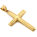 Klasyczny złoty krzyżyk 585 bez wizerunku elegancka zawieszka 14k
