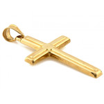 Klasyczny złoty krzyżyk 585 bez wizerunku elegancka zawieszka 14k