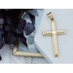 Klasyczny złoty krzyżyk 585 bez wizerunku elegancka zawieszka 14k